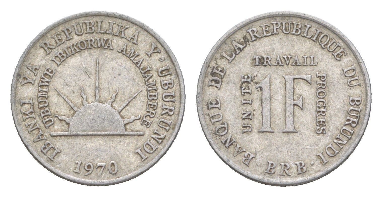 Бурунди 1 франк 1970 KM 18 алюминий 4649-417