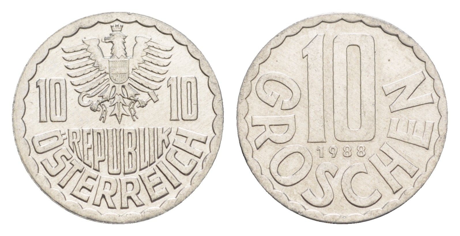Австрия 10 грошей 1988 KM 2878 алюминий 4147-566