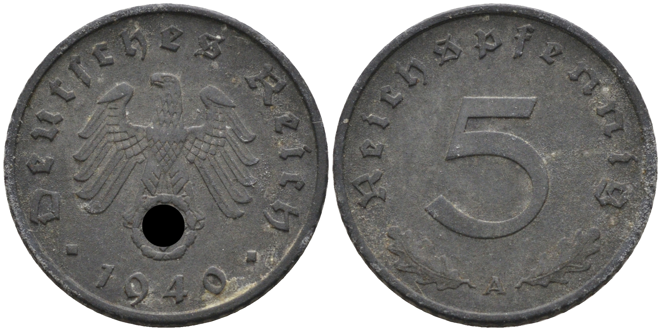 Германия 5 рейхспфеннигов 1940 A KM 100 цинк 4594-1122