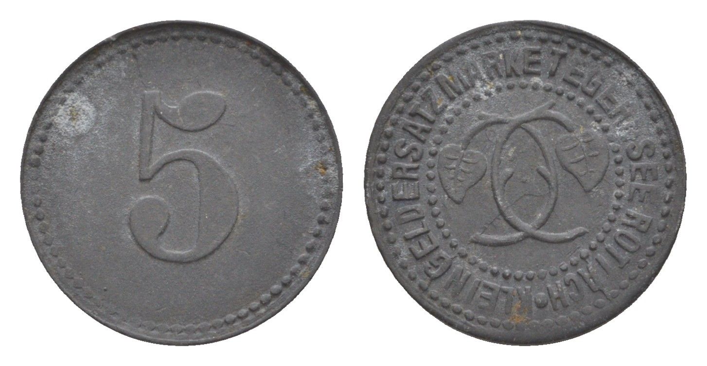 Тегернзее-Роттах 5 пфеннигов ND (1917) Funck 533.1, Men18 31069.1 цинк 4639-116