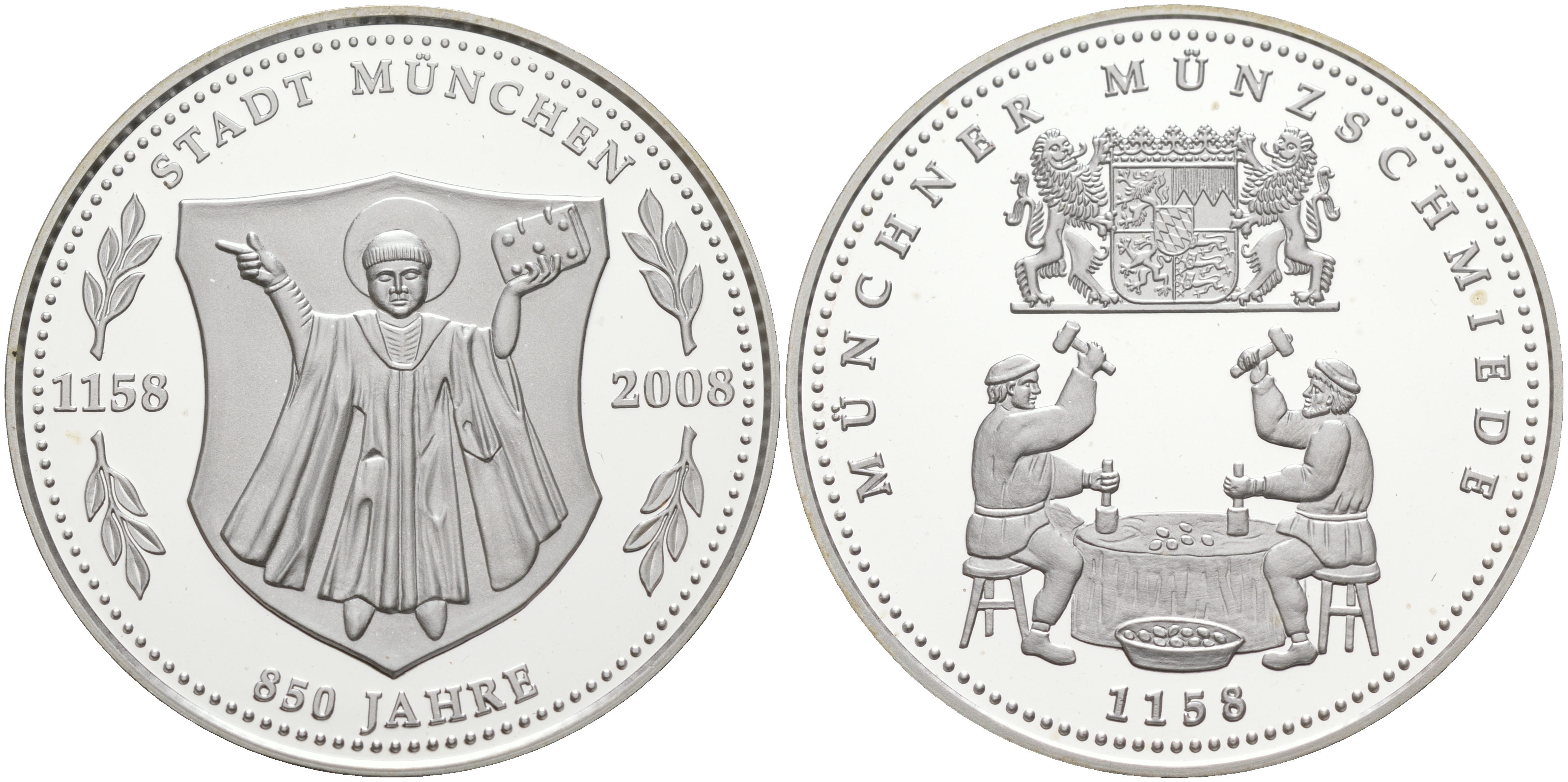 ФРГ - МЮНХЕН МЕДАЛЬ 2008 МОНЕТНЫЙ ДВОР серебро PROOF 1072-9-12