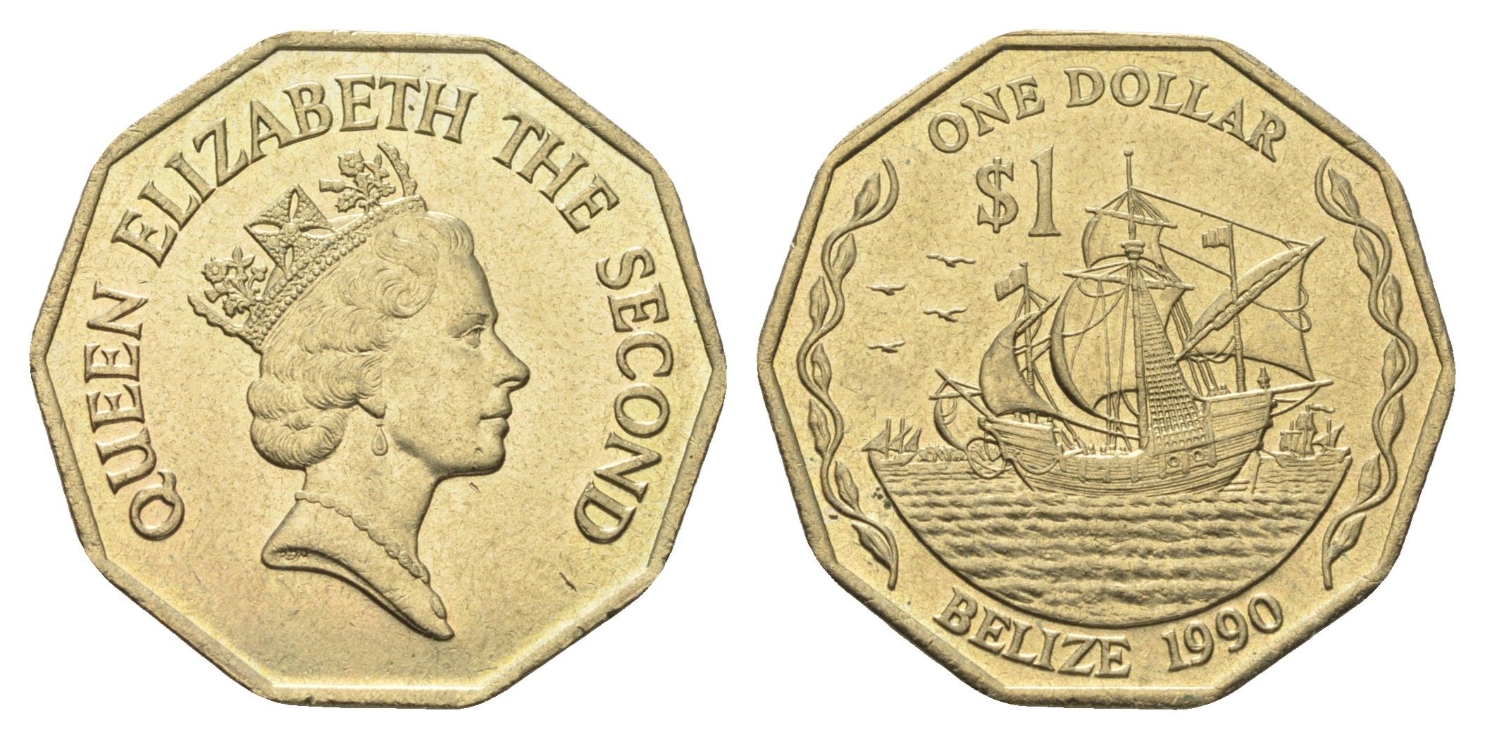 Белиз 1 доллар 1990 KM 99 никель латунь UNC 4666-722