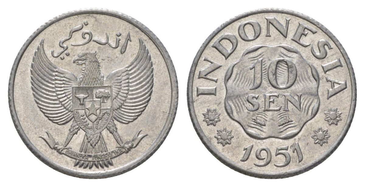 Индонезия 10 сен 1951 KM 6 алюминий UNC 4624-943