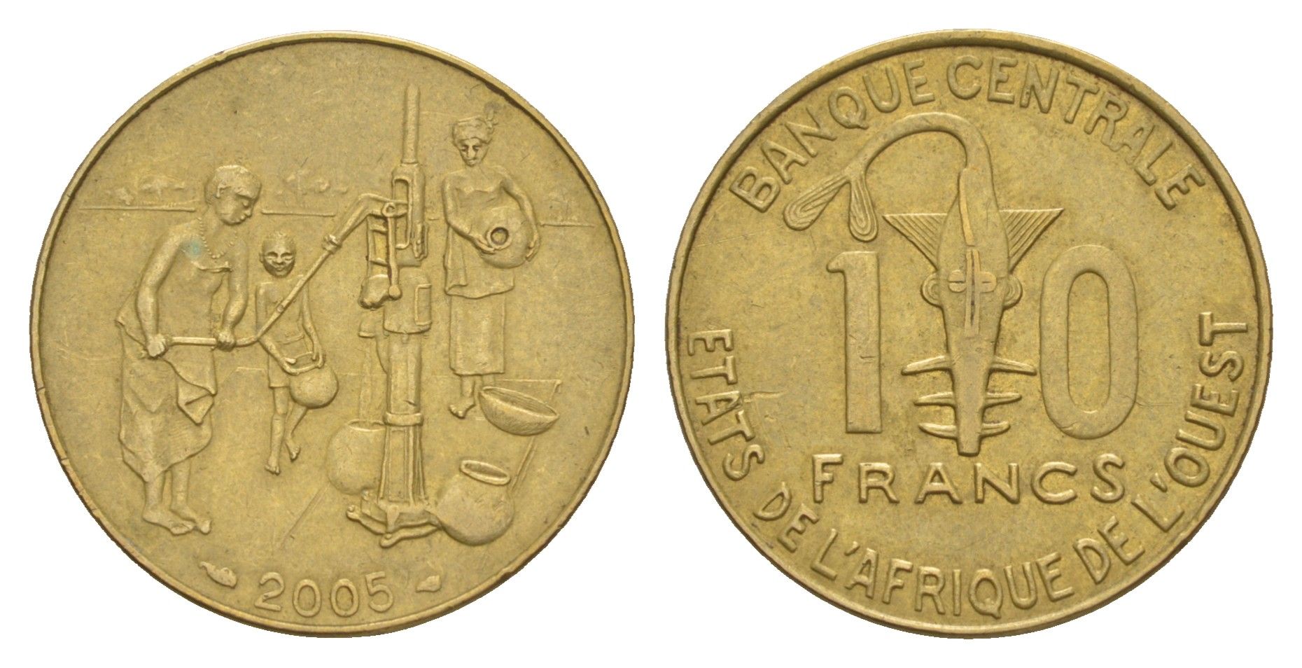 Западная Африка (BCEAO) 10 франков 2005 KM 10 медь алюминий никель 4656-846