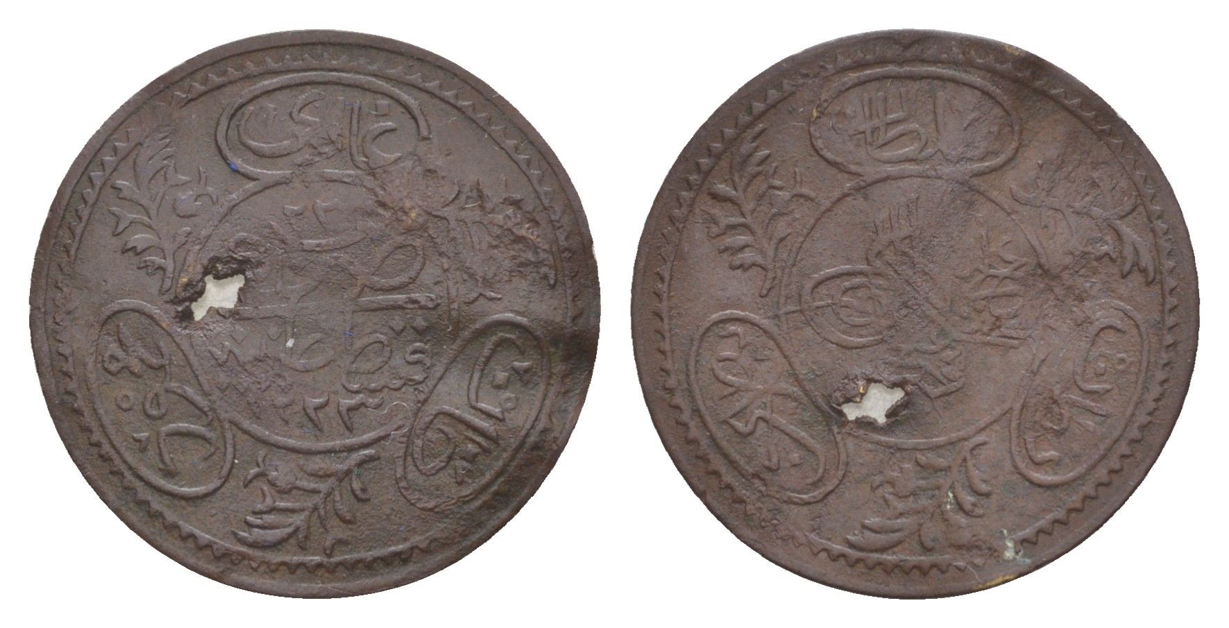 Турция, Османская Империя имитация золотого алтуна 1808 использовался для украшений медь 4627-1151