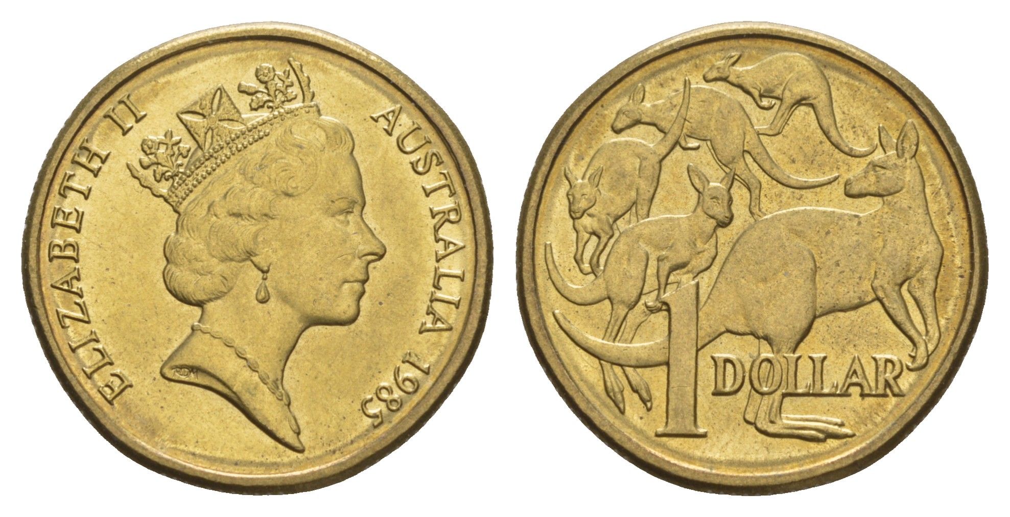 Австралия 1 доллар 1985 Елизавета II (1952-2022), кенгуру KM 84 алюминиевая бронза UNC 4657-212