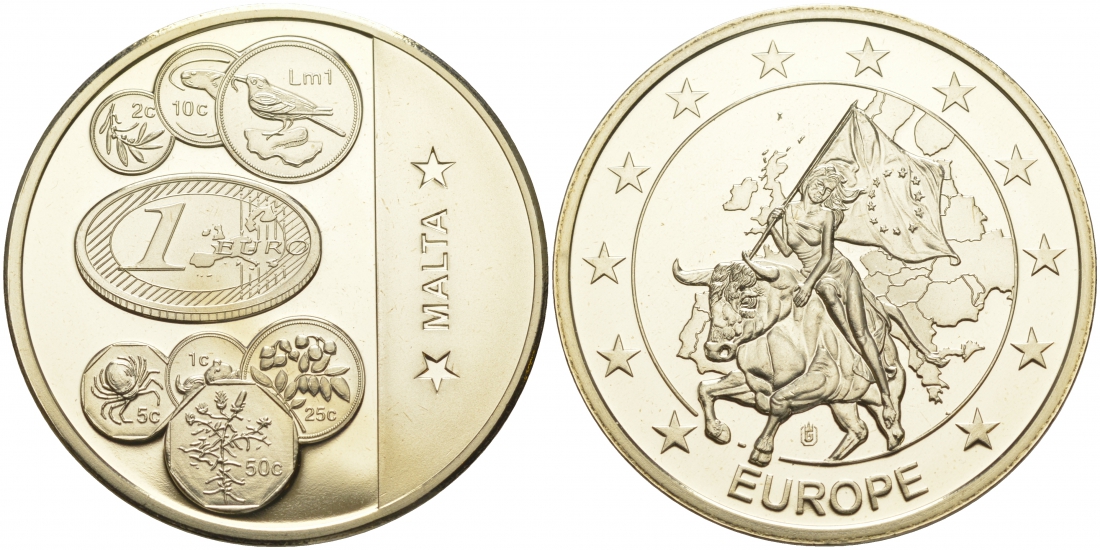 ЕВРОПА МЕДАЛЬ XXI ВЕК МОНЕТЫ МАЛЬТЫ медно-никель PROOF 00-00