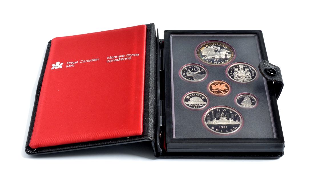 Канада набор из 7 монет 1981 Трансконтинентальная железная дорога, паровоз, оригинальная коробка и сертификат KM PS1 PROOF 7-6-1-10