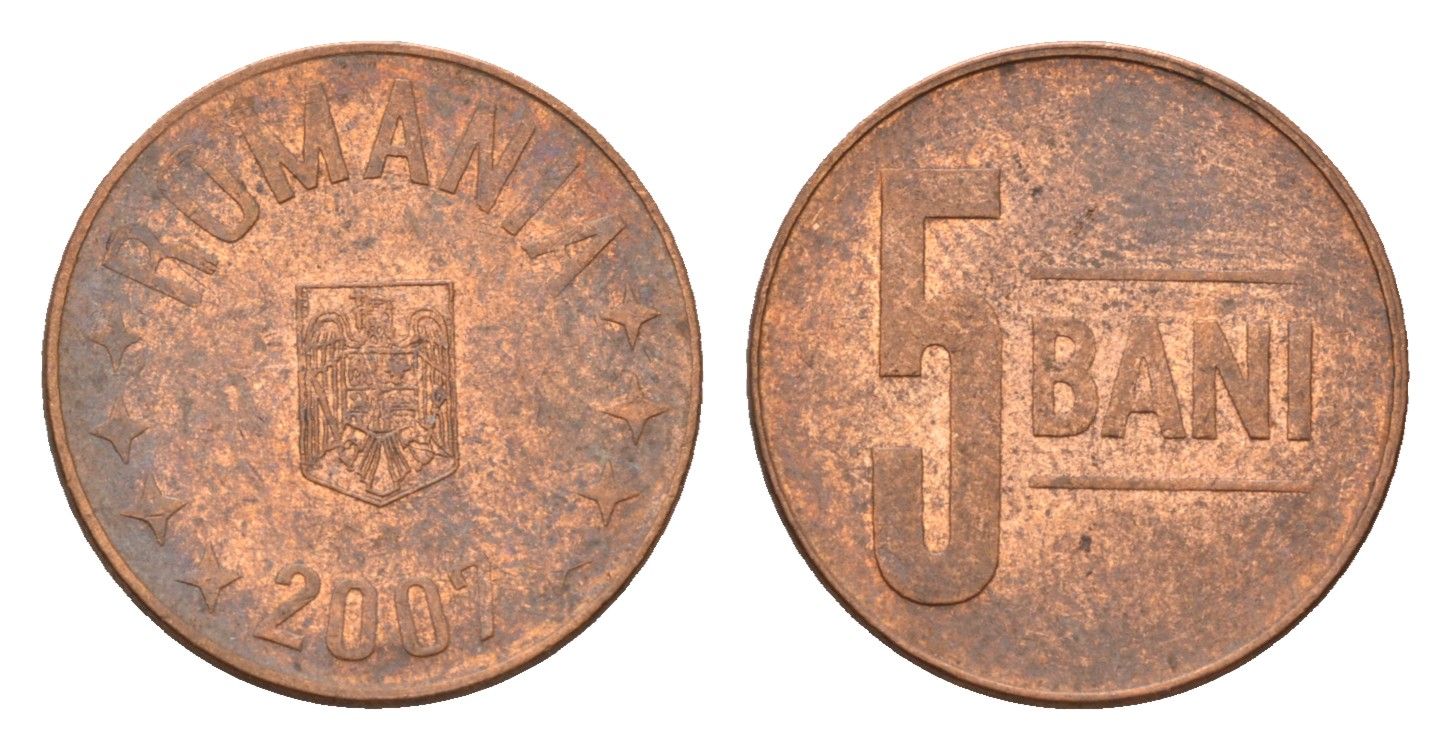 Румыния 5 бань (бани) 2007 KM 190 сталь плакированная медью 4702-124