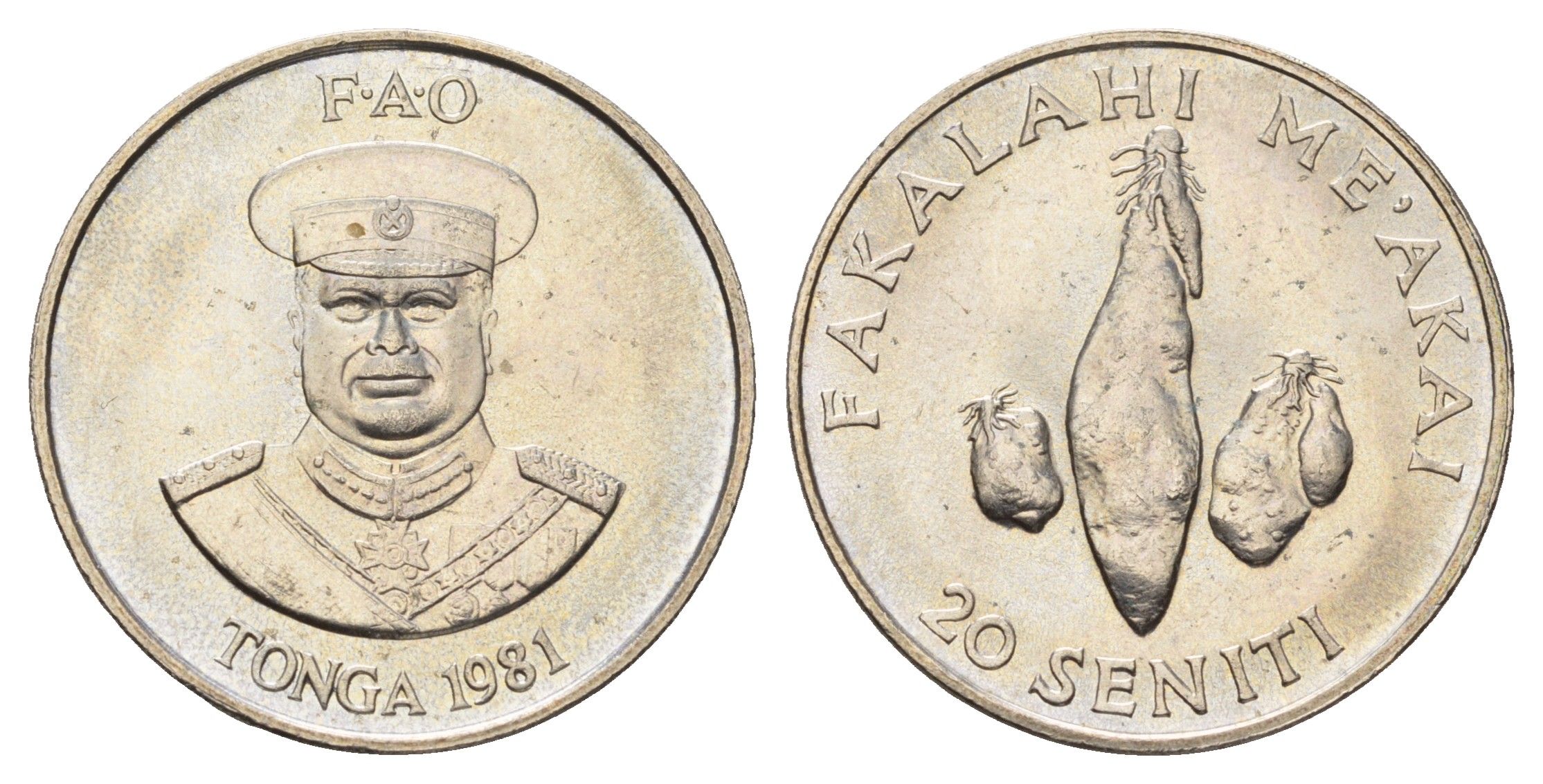 Тонга 20 сенити 1981 KM 70 медно-никель UNC 176-512