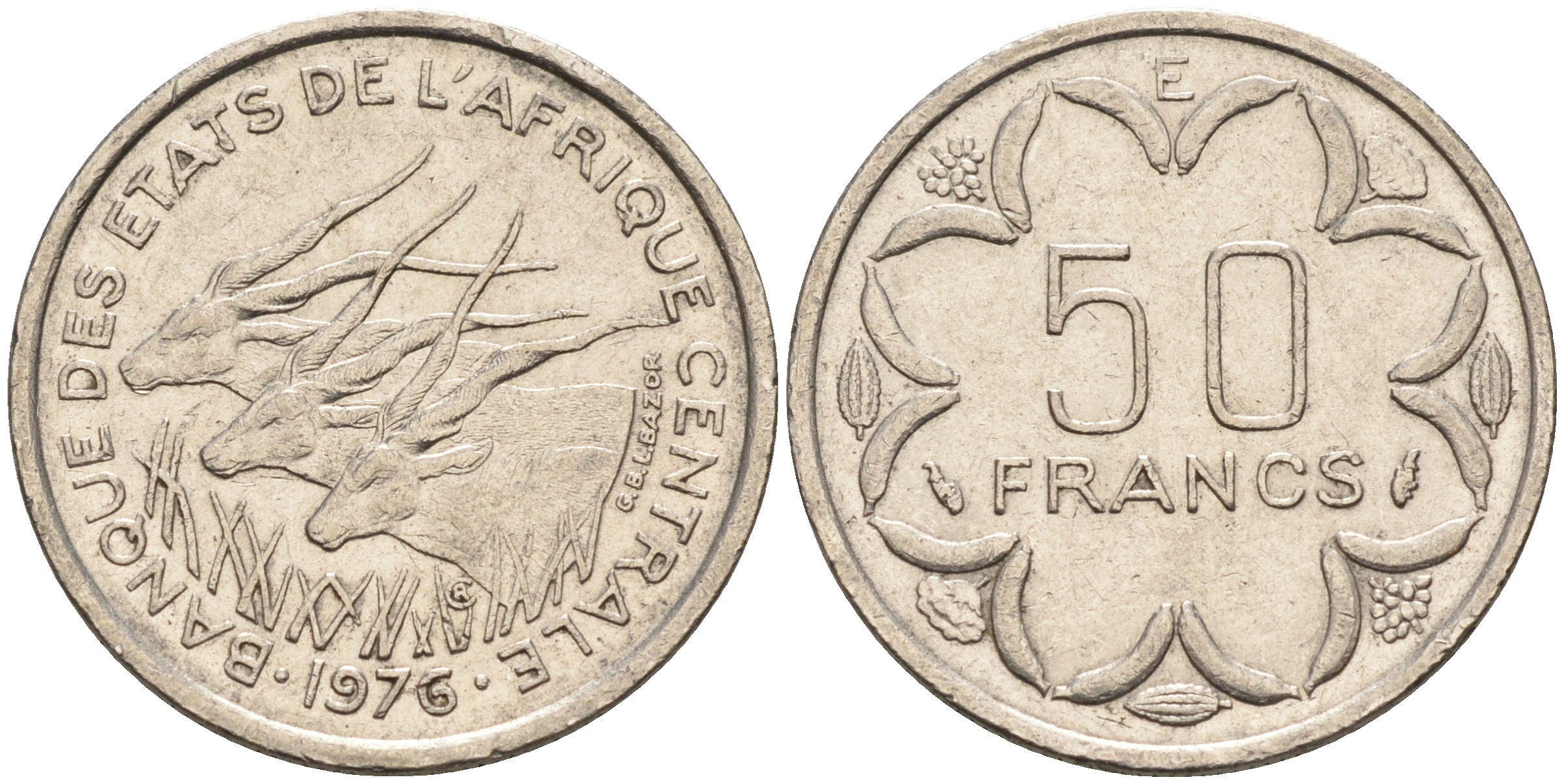 Камерун 50 франков 1976 Е KM 11 никель 4595-827