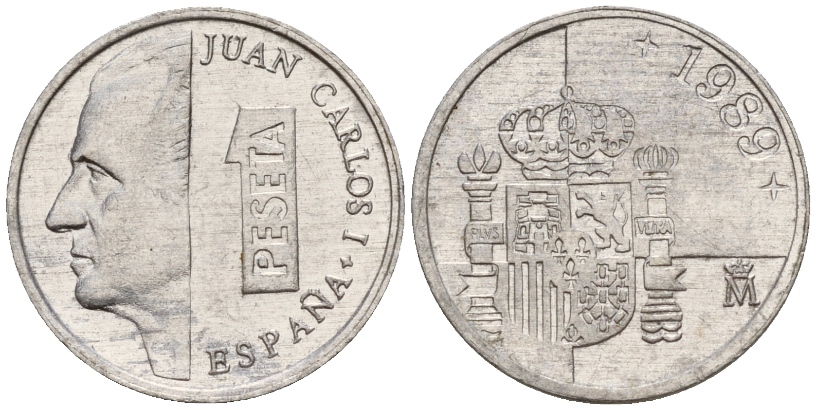 Испания 1 песета 1989 Хуан Карлос I KM 832 алюминий    4160-331