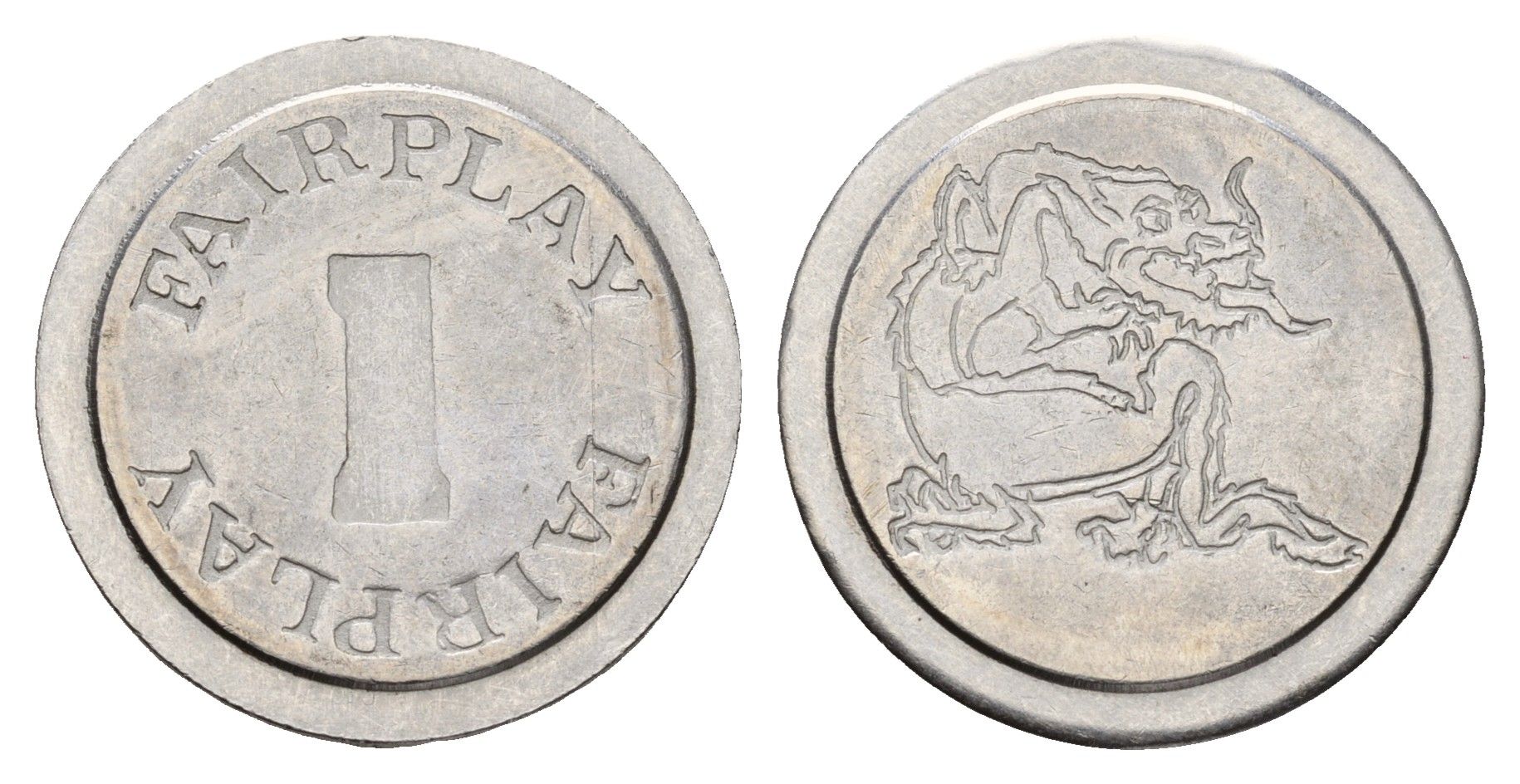 Италия жетон Fair Play диаметр 23 мм, вес 5,1 гр белый металл 4670-745