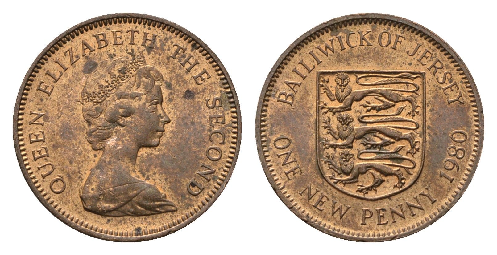 Джерси 1/2 нового пенни 1980 Елизавета II (1952-2022) KM 29 бронза UNC 4658-1257