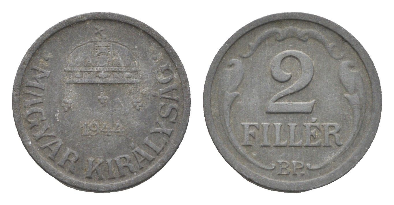 Венгрия 2 филлера 1944 BP KM 519 цинк 4664-913