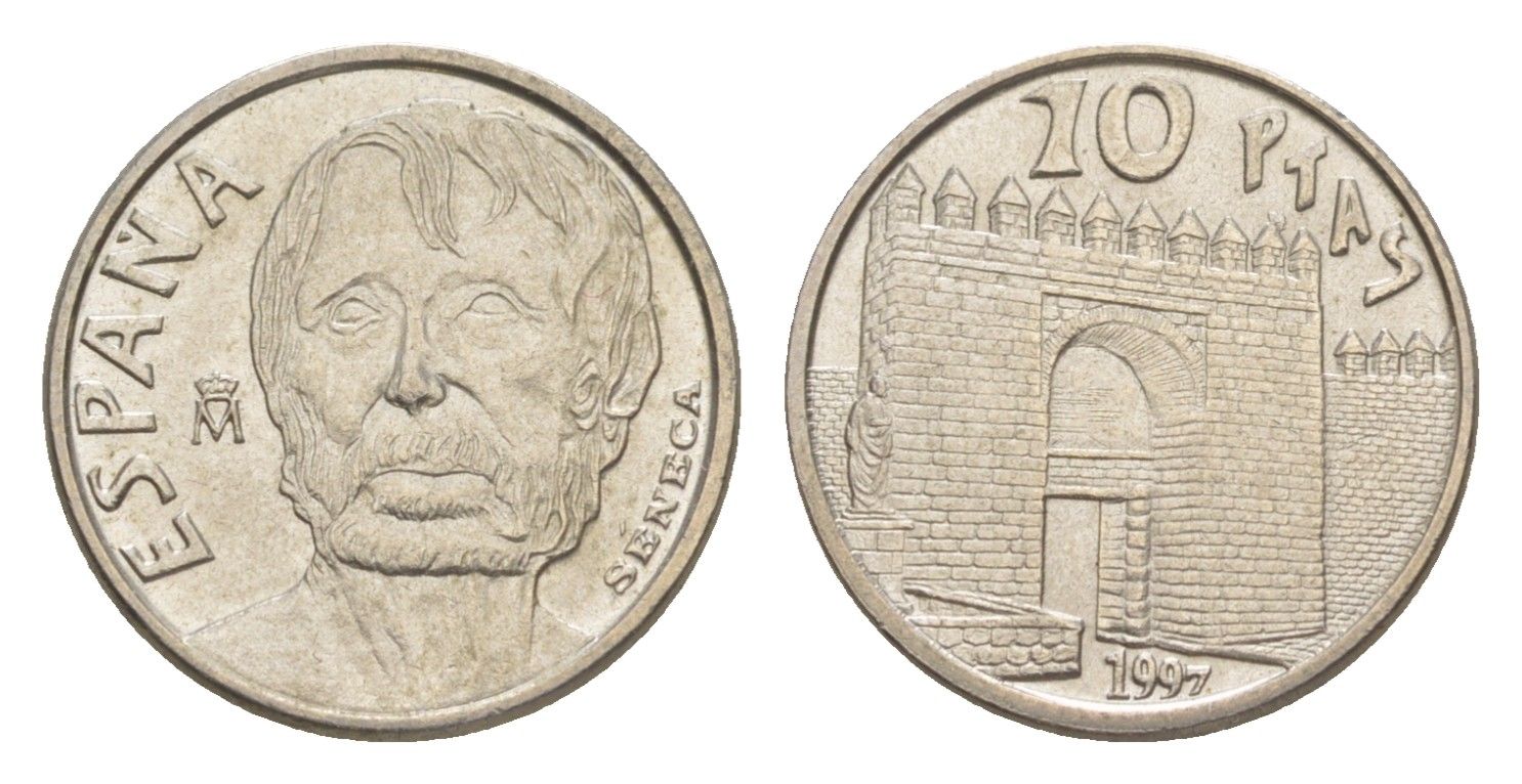Испания 10 песет 1997 Сенека KM 982 медно-никель 4623-1247