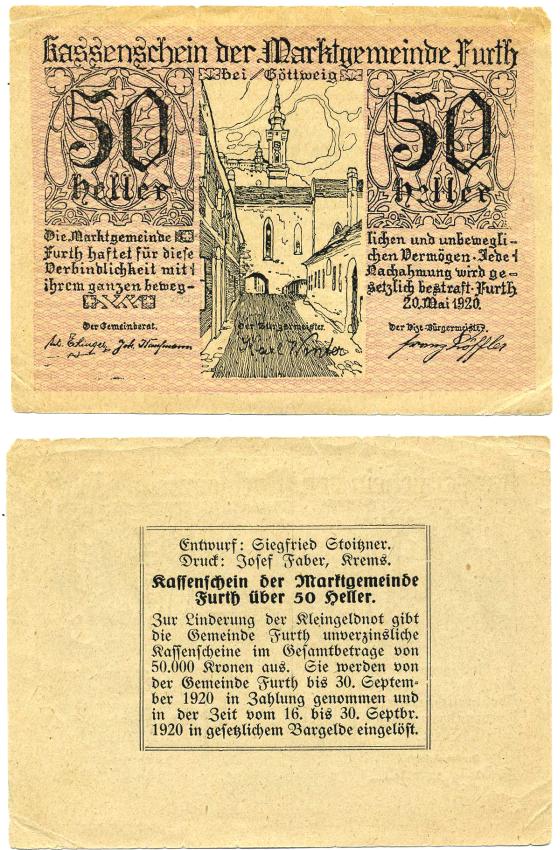 АВСТРИЯ 50 ГЕЛЛЕРОВ 1920 20 МАЯ 1920, НОТГЕЛЬД бумага 7222-76-3