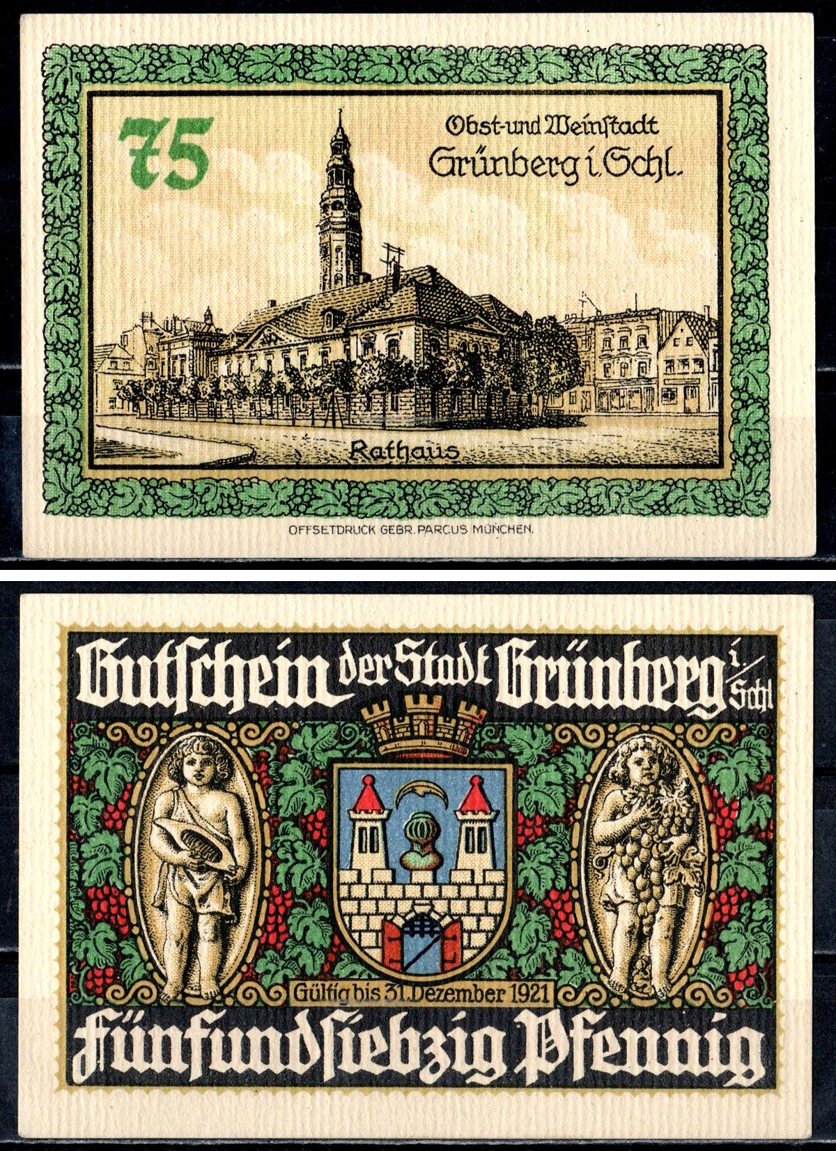 Грюнберг (Силезия) 75 пфеннигов ND 7556-19-4-1