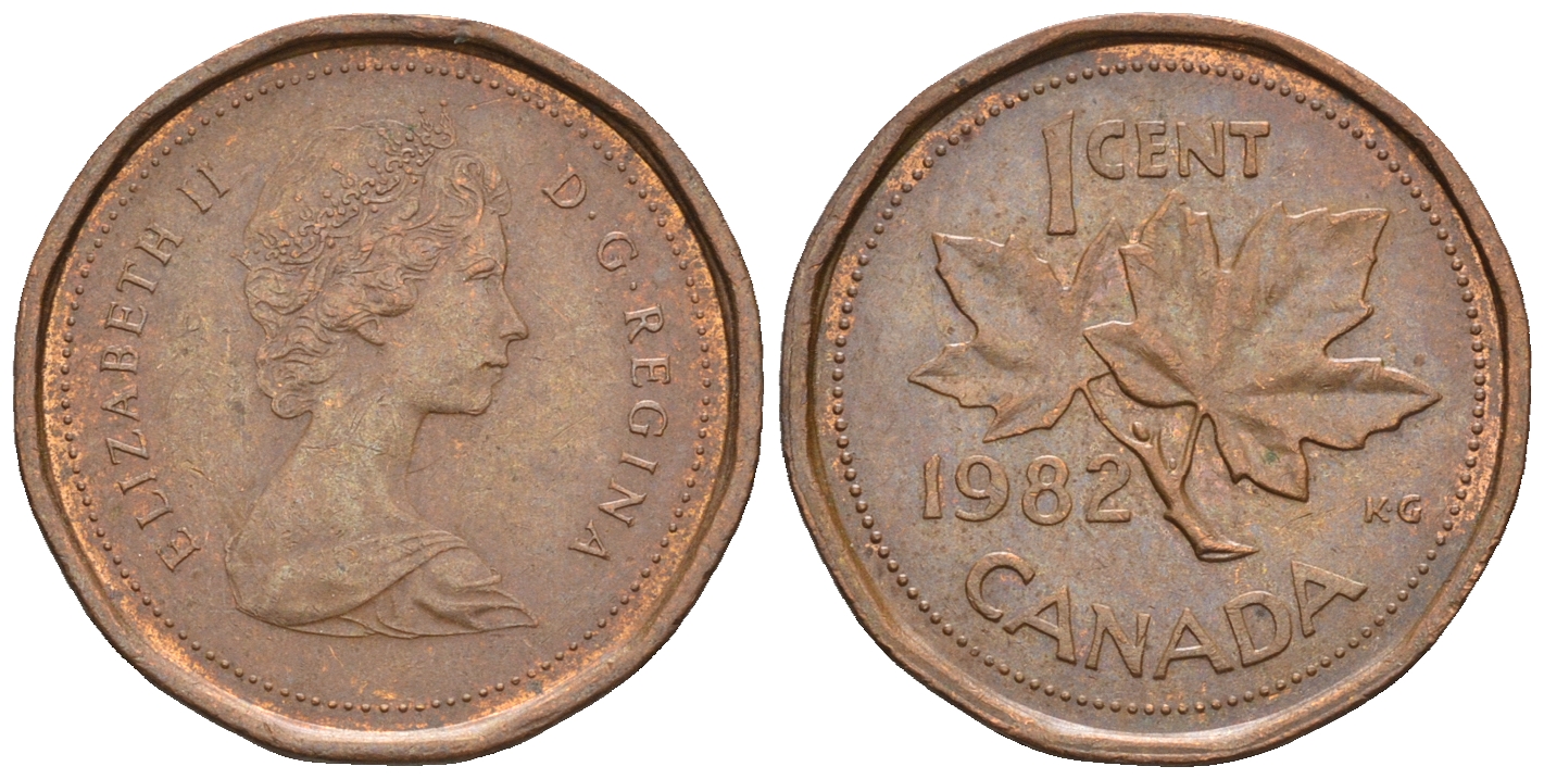 Канада 1 цент 1982 Елизавета II (1952-2022), кленовый лист KM 132 бронза 4609-168