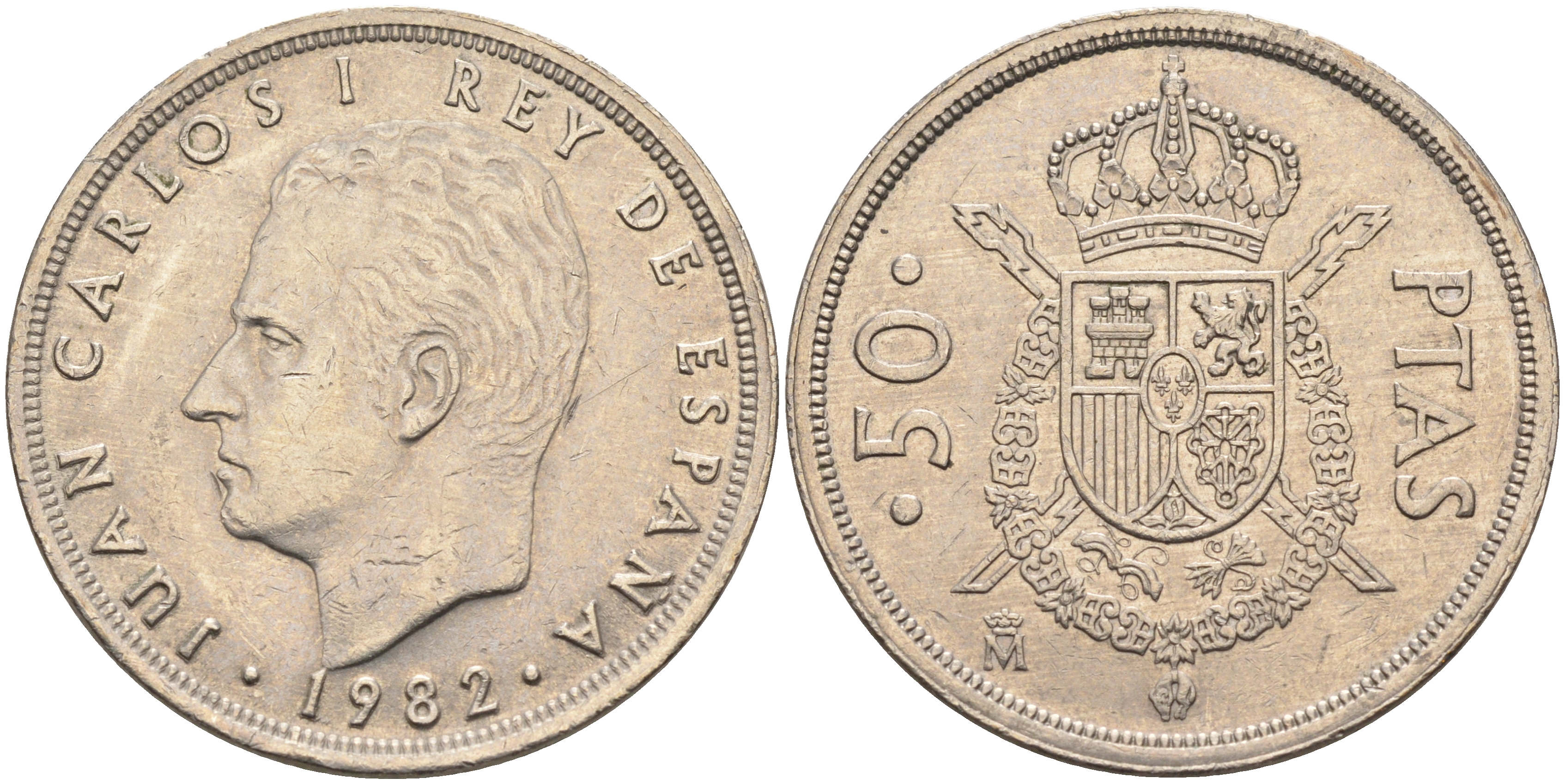 Испания 50 песет 1982 Хуан Карлос  I (1975-) KM 825 медно-никель    4590-113