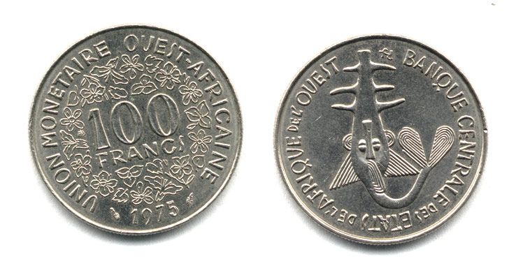 ЗАПАДНО-АФРИКАНСКИЕ ШТАТЫ 100 ФРАНКОВ 1975 25-1844