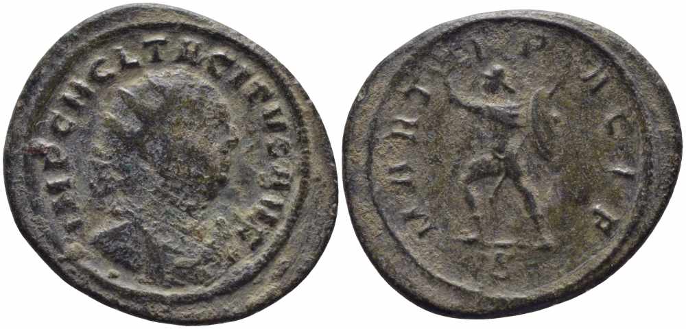 Римская Империя аврелианиан 275 Тацит MARTI PACIF Тицин Good Very fine RIC 145 бронза 1073-16-11