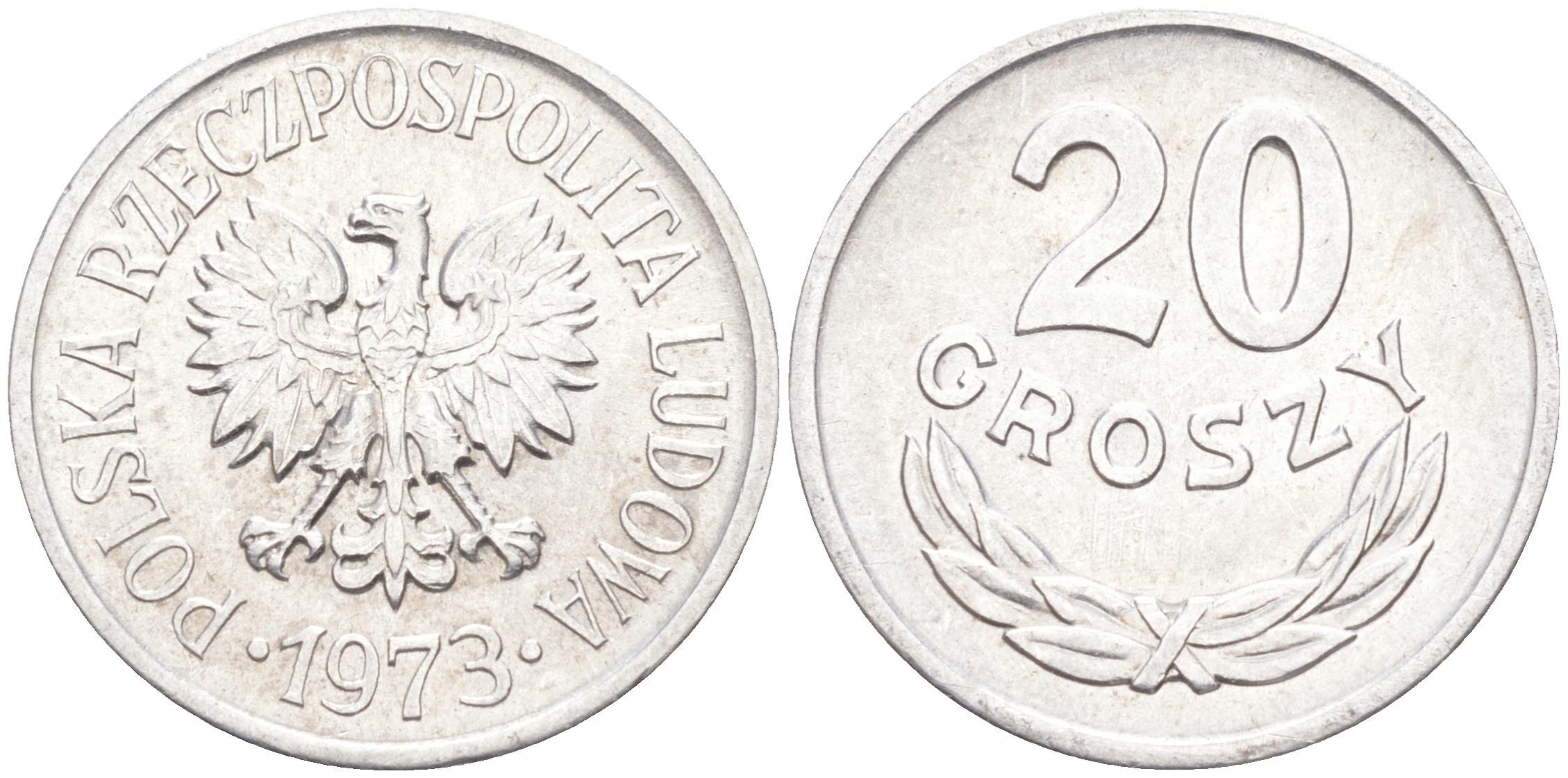 Польша 20 грошей 1973 MW KM А47, Parchimowicz 208m алюминий UNC 106-446