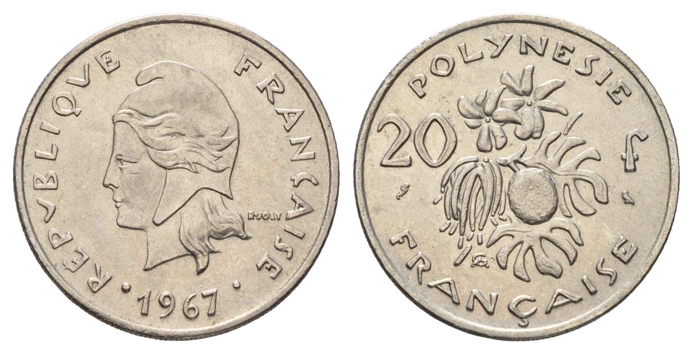 Французская Полинезия 20 франков 1967 KM 6 никель UNC 177-254