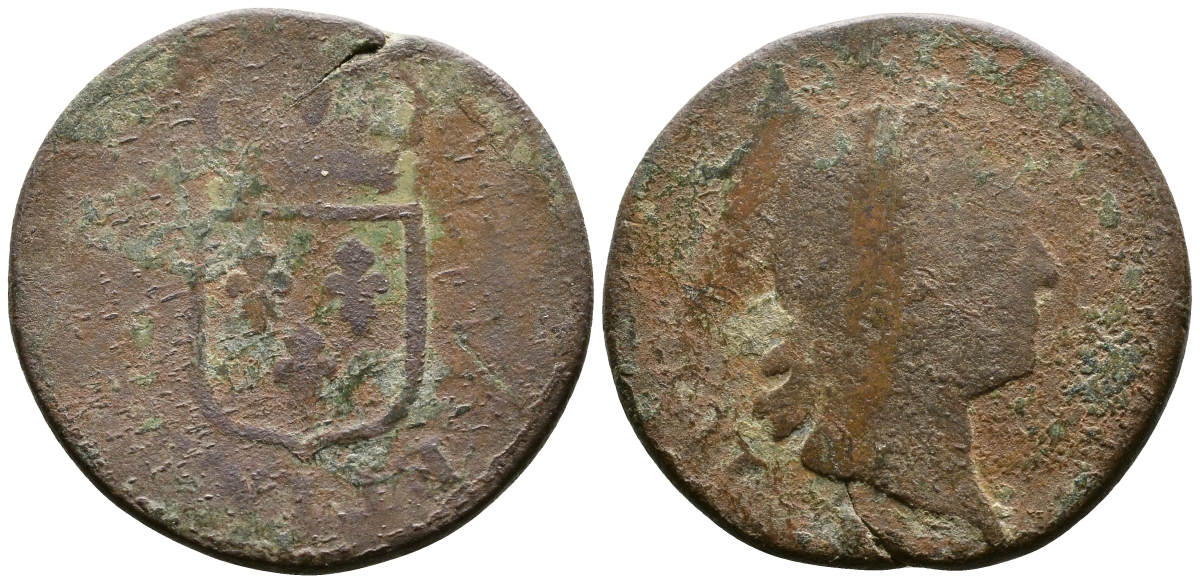 Франция 1 су ND Людовик XV (1715-1774) KM 545 медь 84-1126