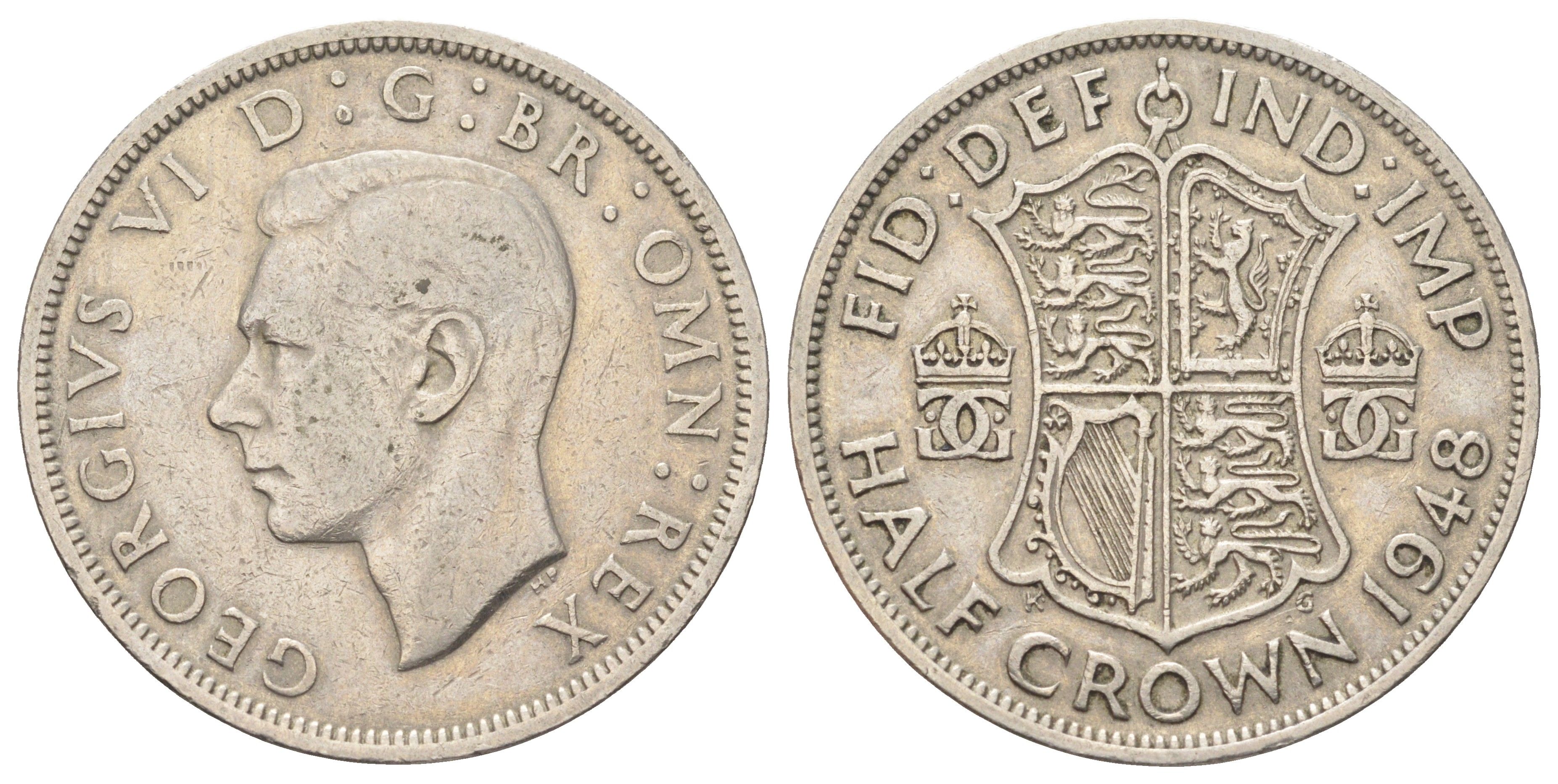 Великобритания 1/2 кроны 1948 Георг VI (1936-1952) KM 866, Spink 4101 медно-никель 4185-1133