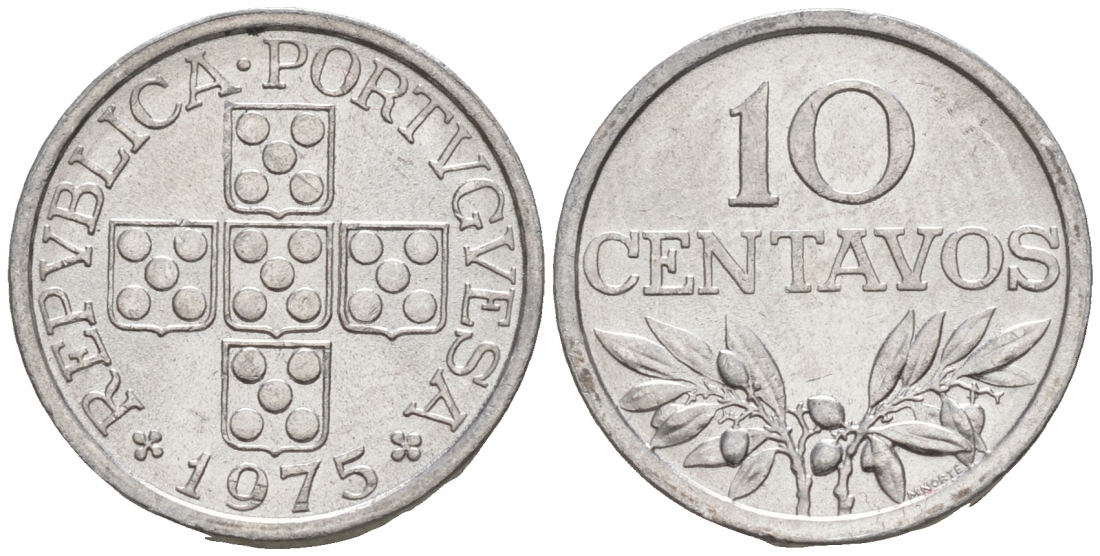 Португалия 10 сентаво 1975  КМ 594 алюминий  UNC  M13-03