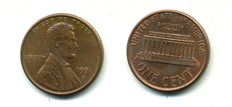 США 1 ЦЕНТ 1991 D, ЛИНКОЛЬН KM 201b цинк плакированный медью 46-757