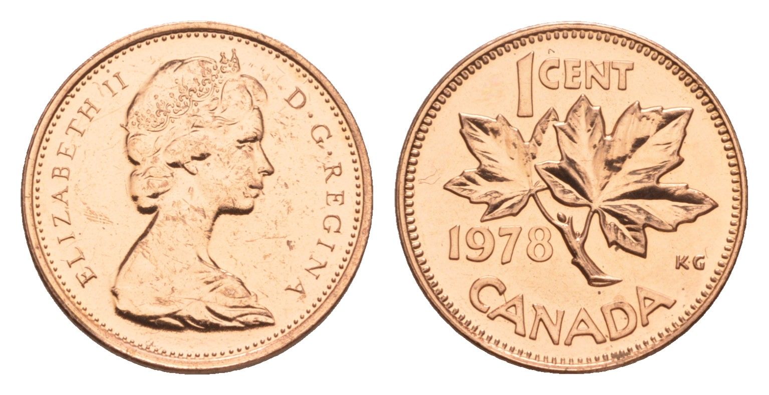 Канада 1 цент 1978 Елизавета II (1952-2022), кленовый лист KM 59.1 бронза PROOF-LIKE (BU) 4630-926