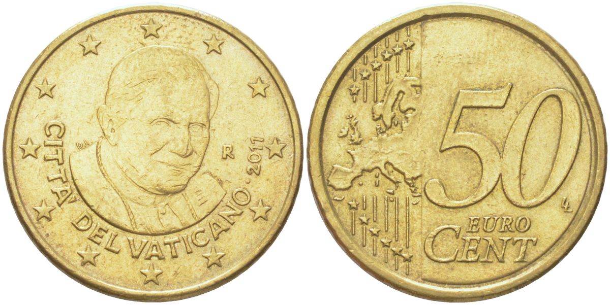 Ватикан 50 евроцентов 2011 KM 387 нордик 4122-1225