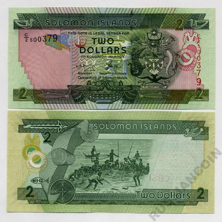Соломоновы острова 2 доллара 2006  Pick 25 (1) бумага UNC (пресс) 449-21-2