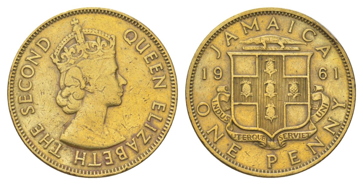 Ямайка 1 пенни 1961 KM 37 никель латунь 4628-713