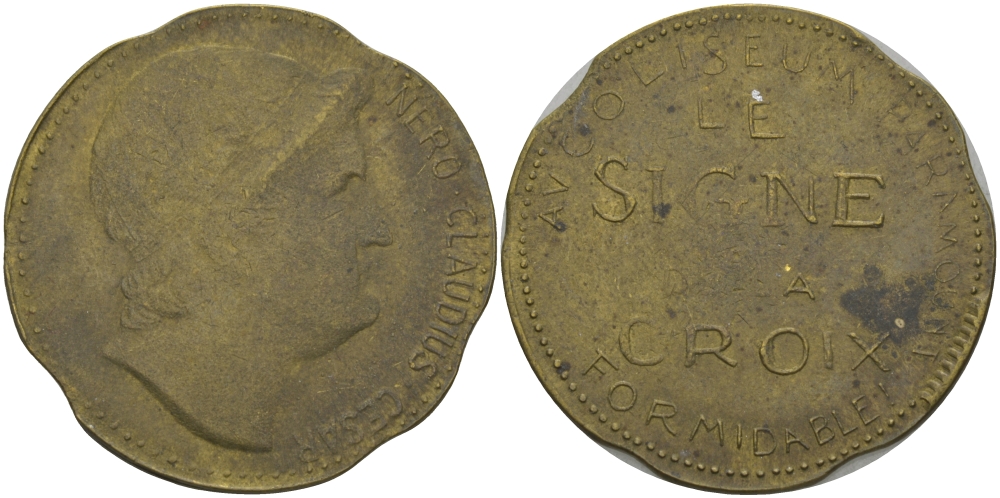 ФРАНЦИЯ ЖЕТОН ND КЛАВДИЙ ЦЕЗАРЬ, ДИАМЕТР 29 ММ. латунь 98-814