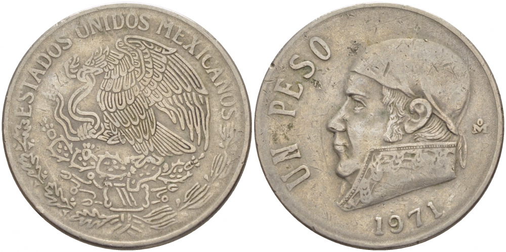 Мексика 1 песо 1971 Хосе Мария Морелос KM 460 медно-никель 3851-543