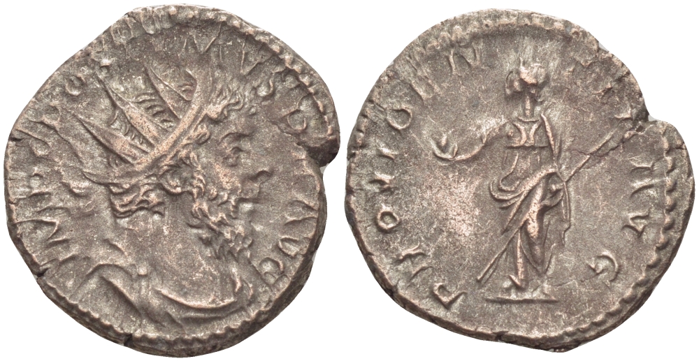 Римская Империя (императоры в Галлии) антониниан 260 - 269 Постум. IMP C POSTVMVS P F AVG / PROVIDENTIA AVG, Провиденция, держащая скипетр и сферу, Колония Агриппины, Good Very fine RIC 323 биллон 1073-13-32