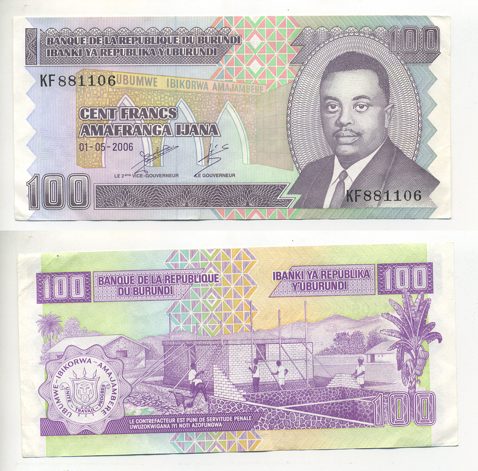 БУРУНДИ 100 ФРАНКОВ 2006 38838 Pick 37е бумага UNC (ПРЕСС) 7548-33-1