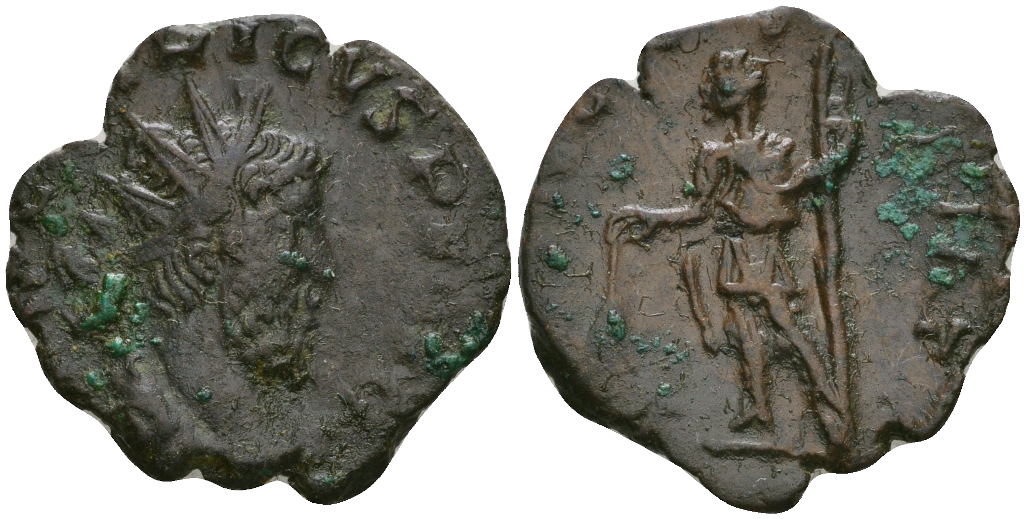 Римская Империя, императоры в Галлии антониниан 272 - 273 Тетрик, IMP TETRICVS P F AVG, бюст императора / PRINC IVVENT, Тетрик II с копьем и ветвью Mairat 813 биллон 1073-19-22