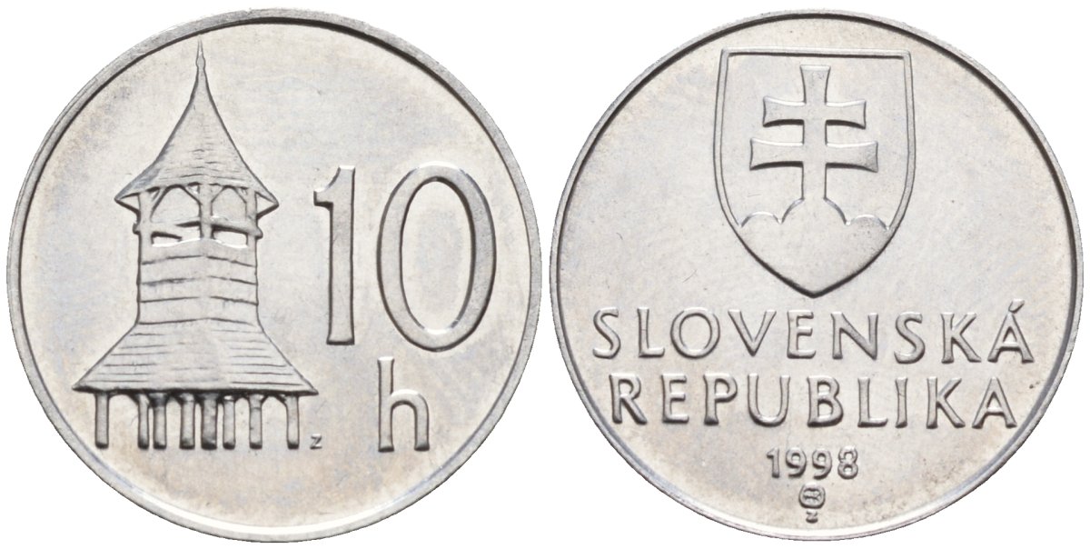 Словакия 10 геллеров 1998 KM 17 алюминий 4152-756