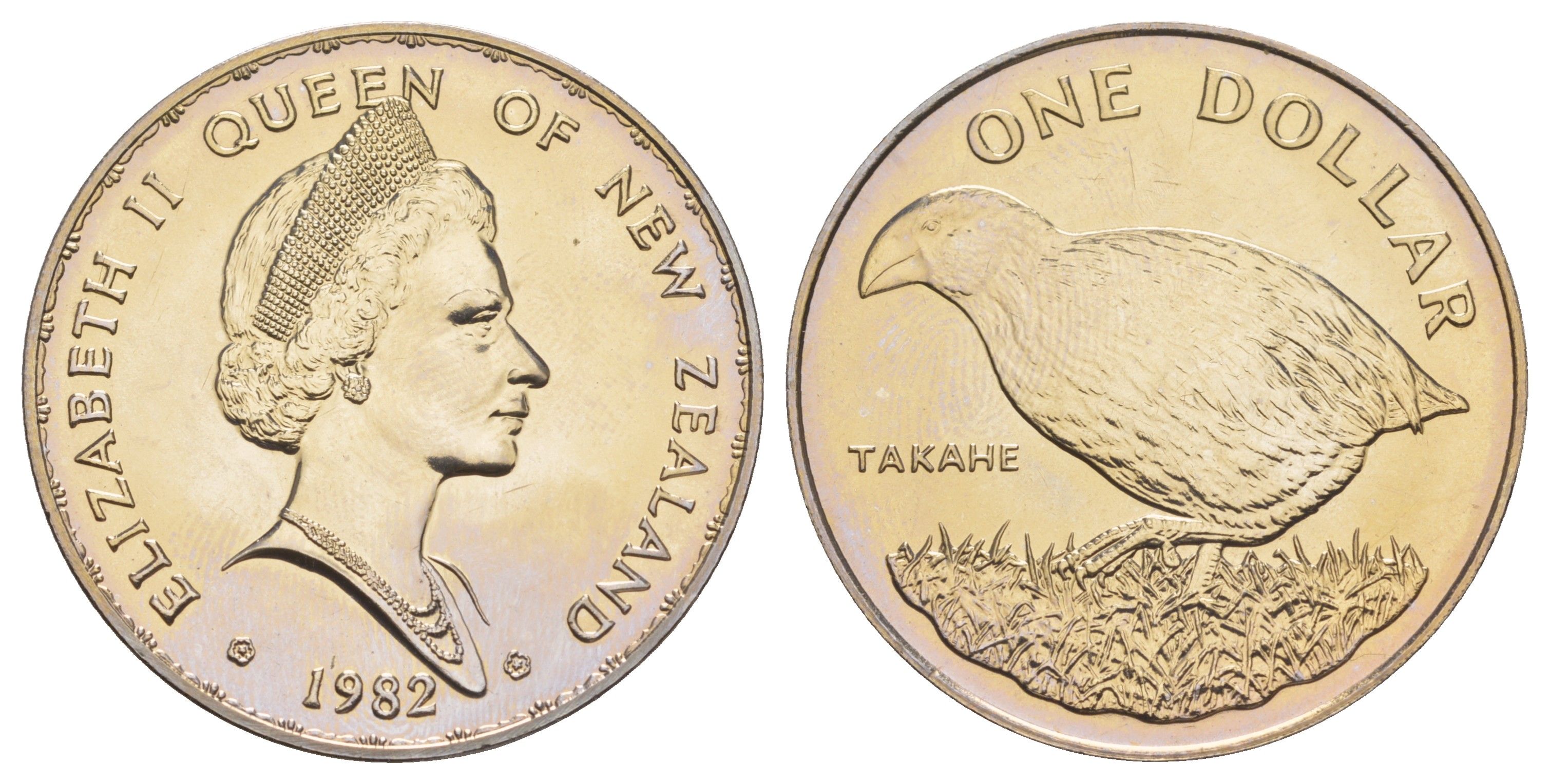 Новая Зеландия 1 доллар 1982 Птицы Новой Зеландии - Такахе, в оригинальной упаковке KM 51 медно-никель BU 7-7-22