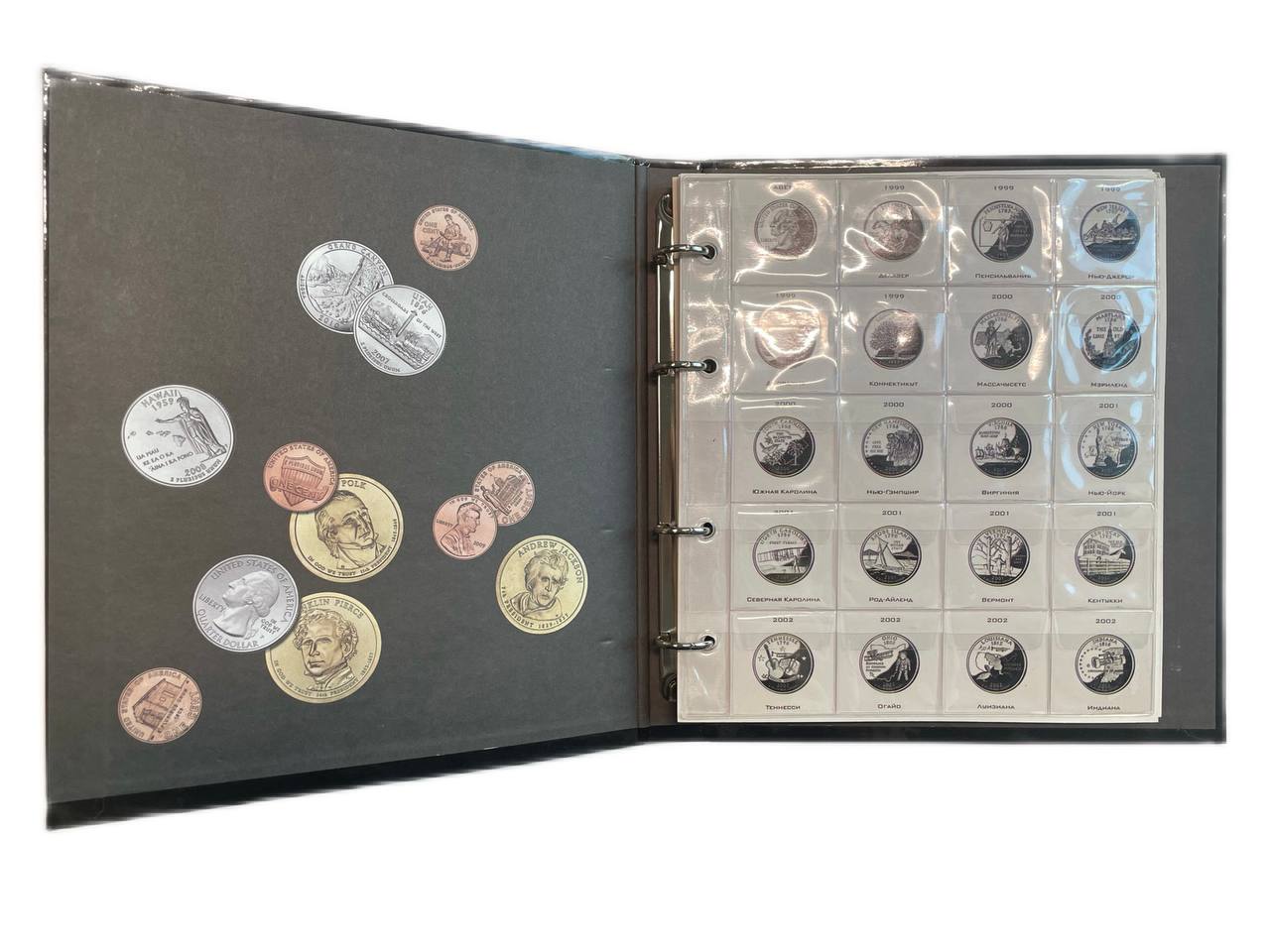 США альбом для монет альбом для хранения юбиленых монет, в частности серий : Парки США, шатыт США, президенты США, жизнь Линкольна 00-01-11-25