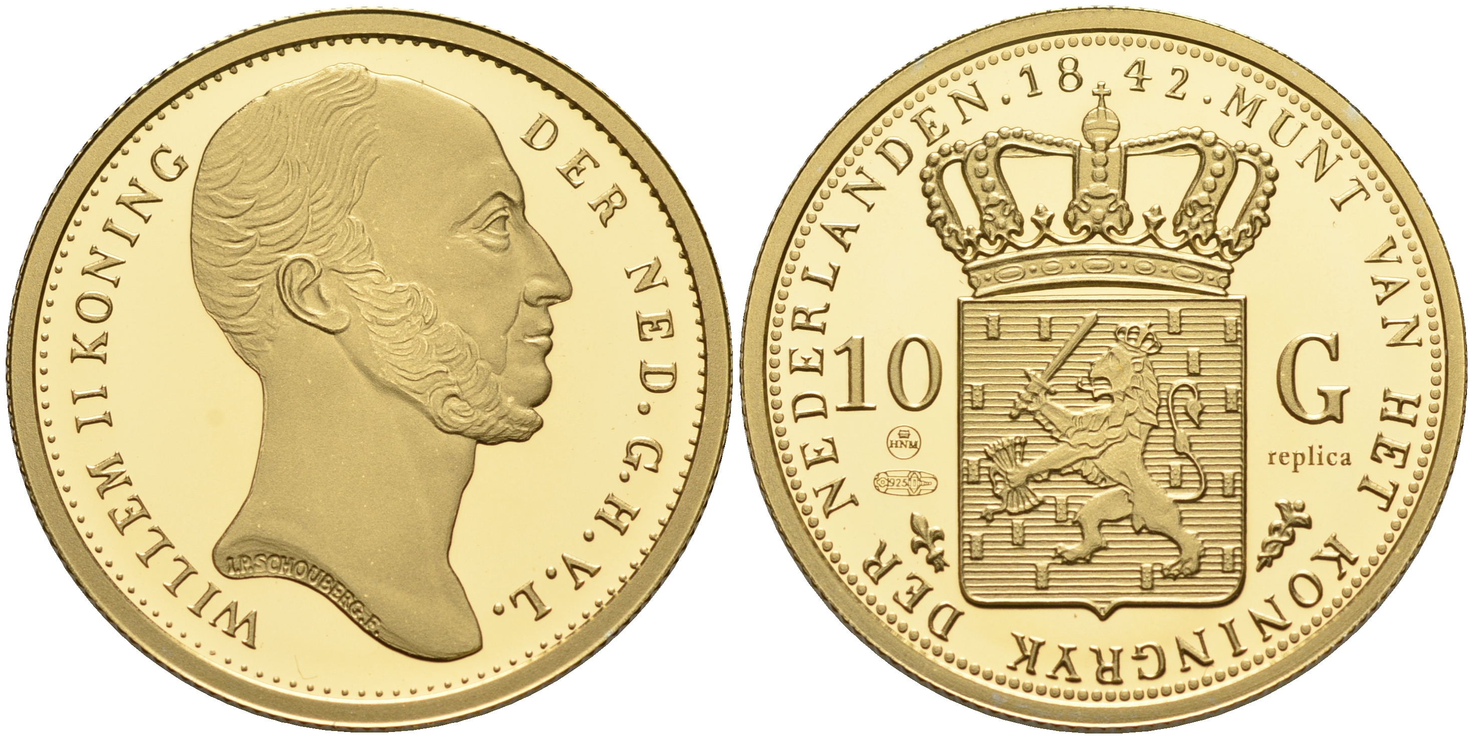 Голландия 10 ГУЛЬДЕНОВ 1842 РЕПЛИКА ИЗВЕСТНОЙ МОНЕТЫ PROOF 1096-4-53