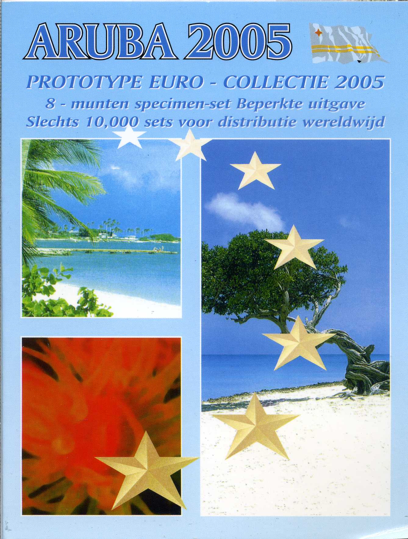 Аруба набор из 8 монет 2005 1 евроцент-2 евро, европробники, в оригинальном буклете UNC 00-00-00