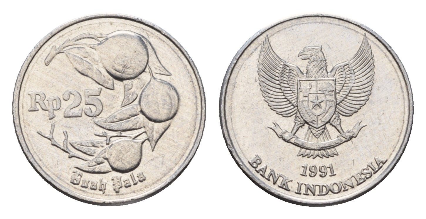 Индонезия 25 рупия 1991 KM 55 алюминий UNC 4649-1135