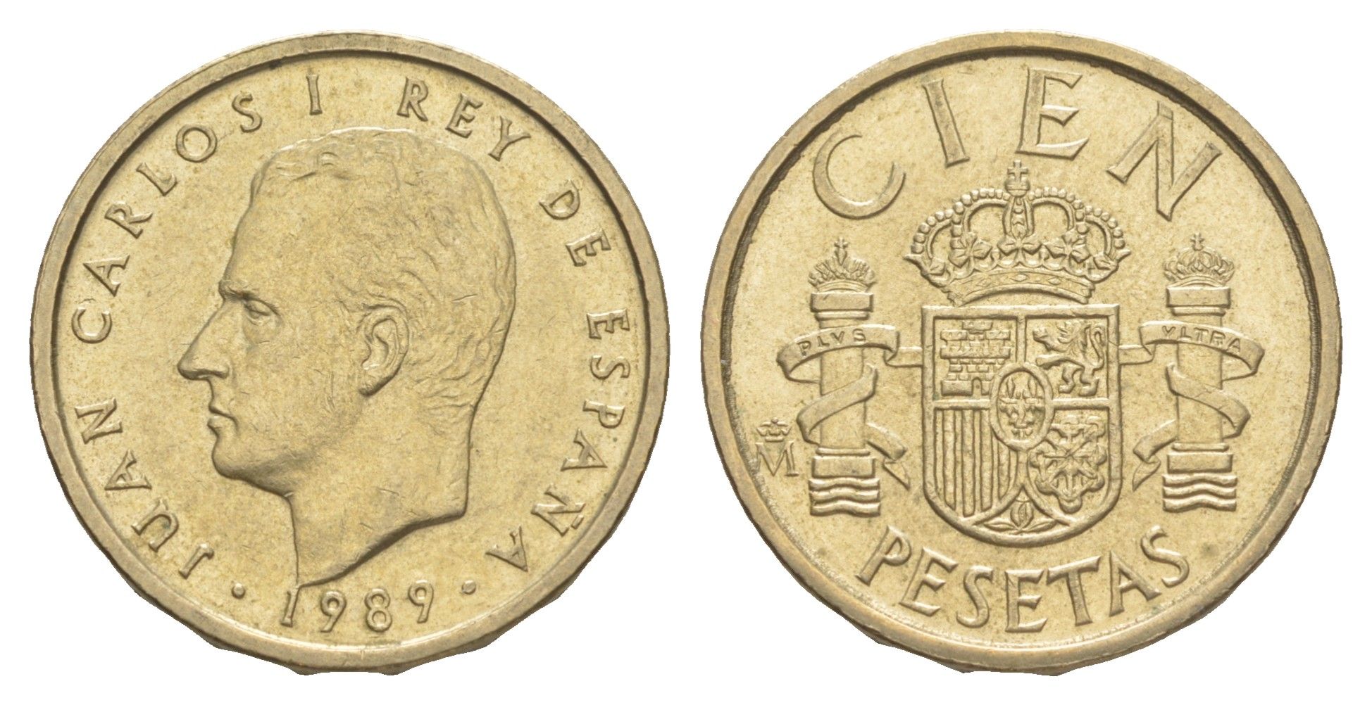 Испания 100 песет 1989 M, Хуан Карлос I (1975-2014) KM 826 алюминиевая бронза 4622-527