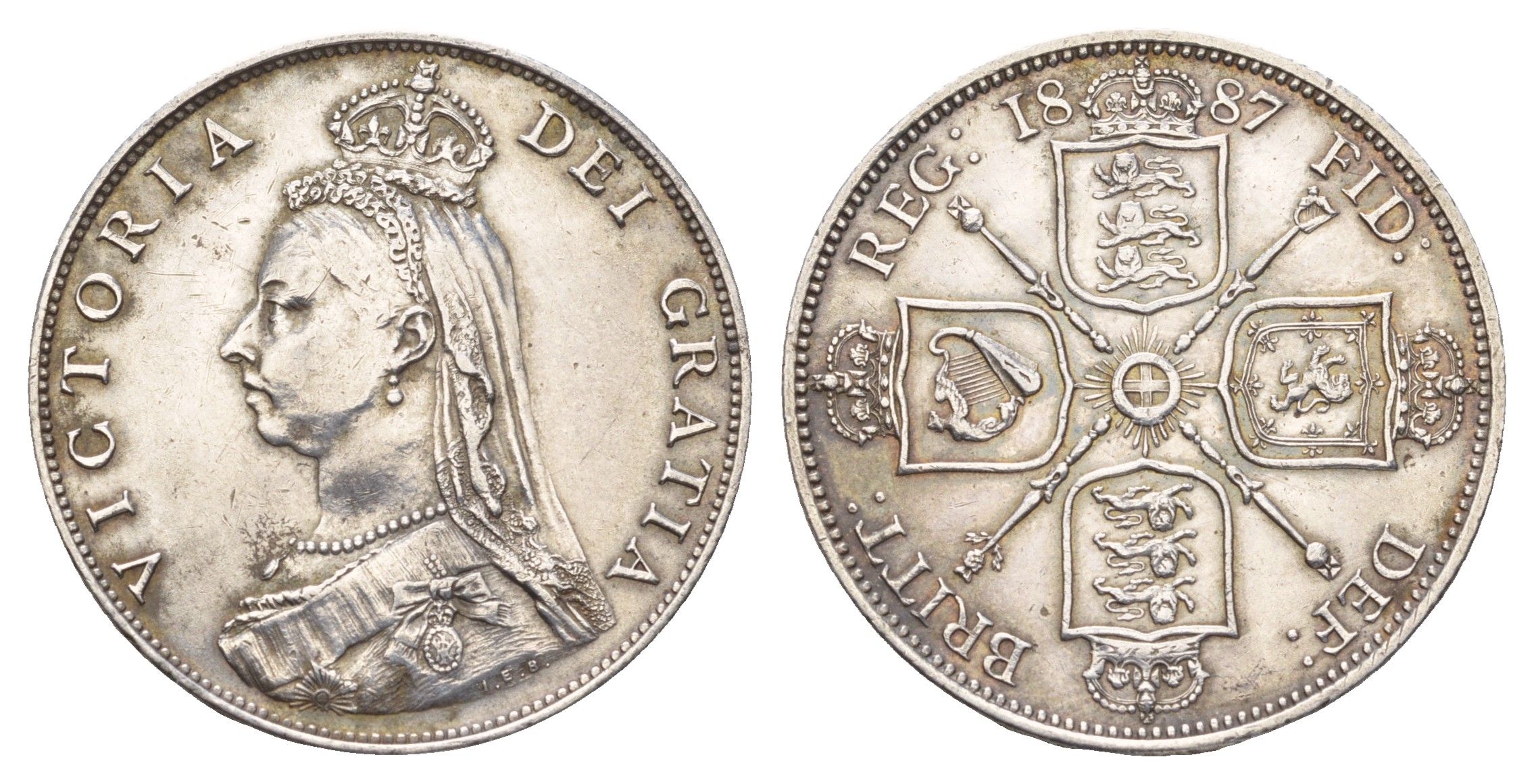 Великобритания 2 шиллинга (флорин) 1887 Виктория (1837-1901) KM 762, Spink 3925 серебро 413-3212
