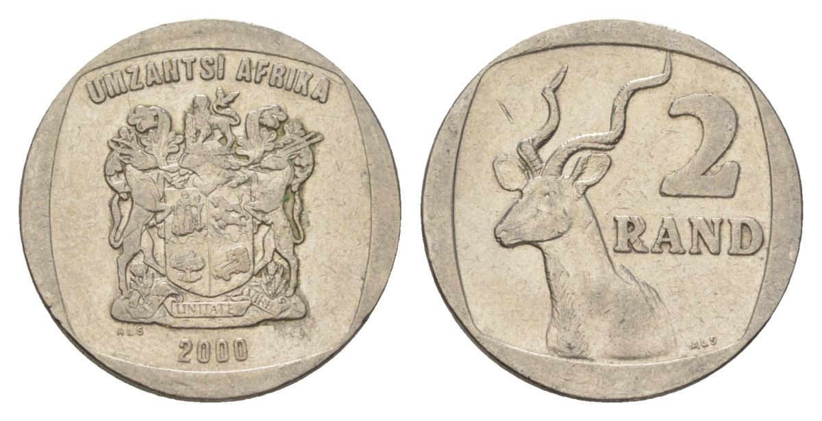 ЮАР 2 ранда 2000 KM 165 медь плакированная никелем 4626-1157